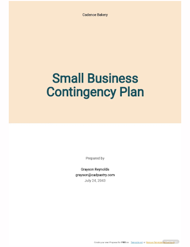 small business contingency plan template