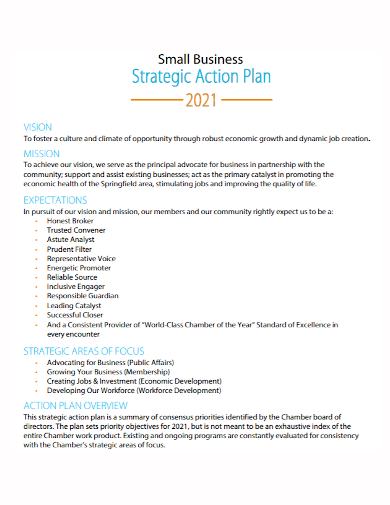 small business strategic action plan