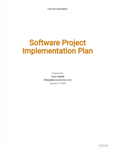 software project implementation plan template