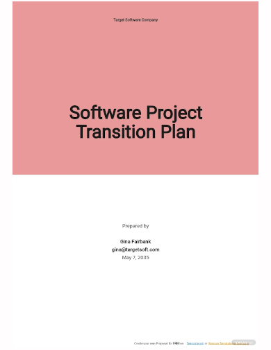 software project transition plan template