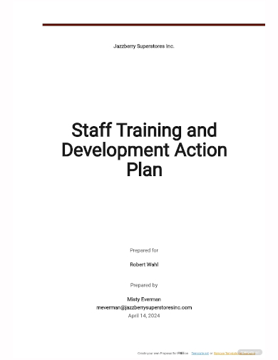 staff training and development action plan template