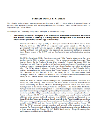 FREE 10 Business Impact Statement Samples In PDF DOC