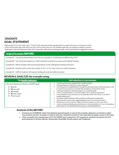 standard graduate goal statement