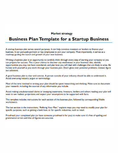startup business strategic plan