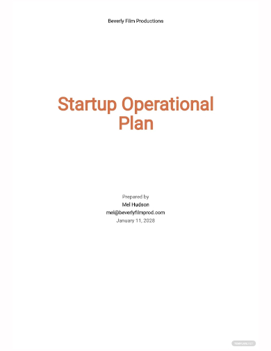 startup operational plan template