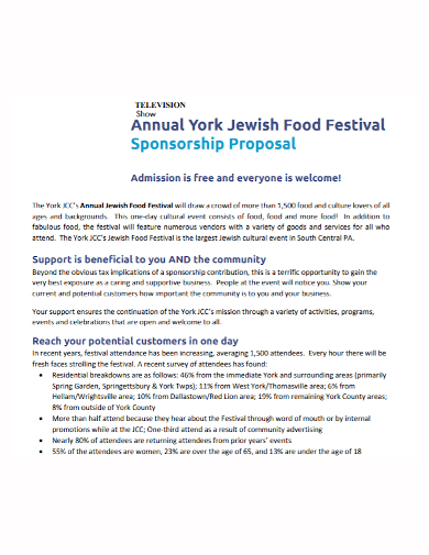 tv show festival sponsorship proposal