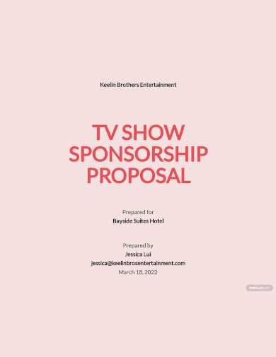 tv show sponsorship proposal template