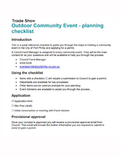 trade show community event planning checklist