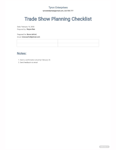 trade show planning checklist template