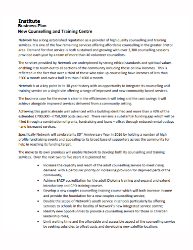 training institute business plan pdf