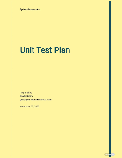 unit test plan template