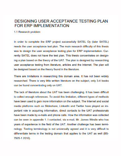 user acceptance implementation test plan