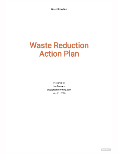 waste reduction action plan template