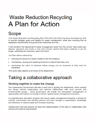 waste reduction recycling action plan