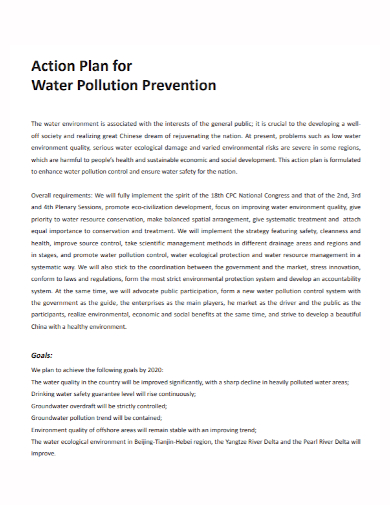 water pollution action plan