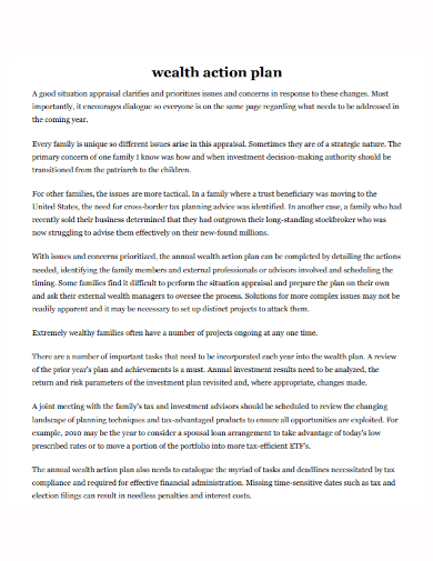 wealth action plan