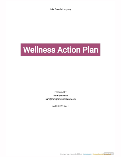 wellness action plan template