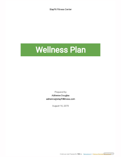wellness plan template