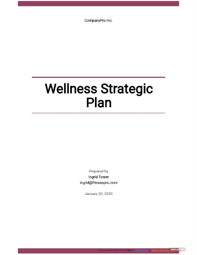 wellness strategic plan template
