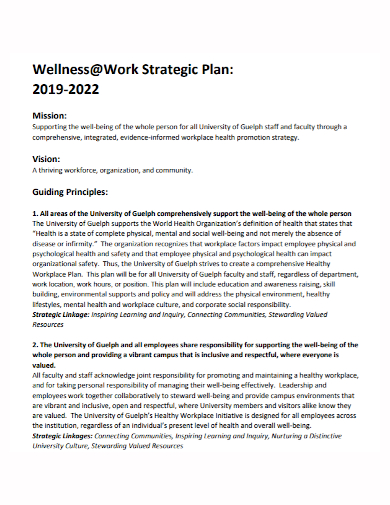 wellness work strategic plan