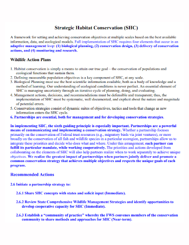 wildlife strategic action plan