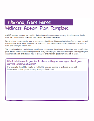 work from home wellness action plan
