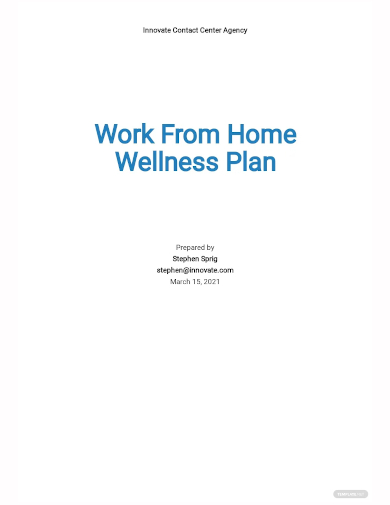 work from home wellness plan template
