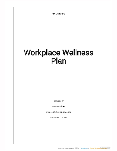 workplace wellness plan template