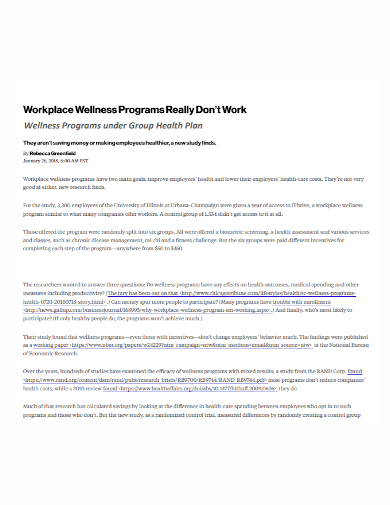 workplace wellness program plan
