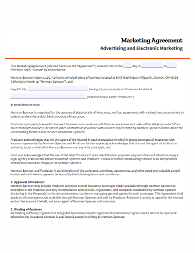 advertising and electronic marketing agreement