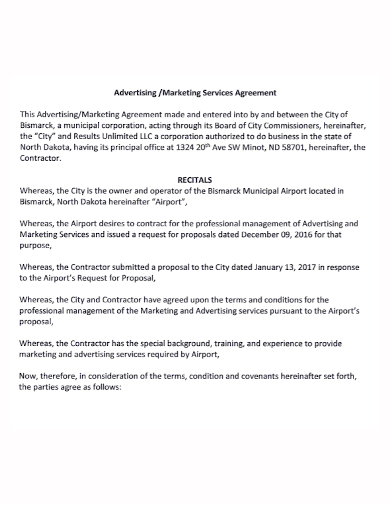 advertising and marketing services agreement