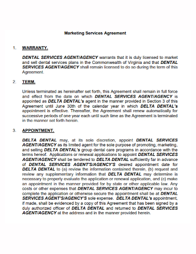 agency marketing services agreement