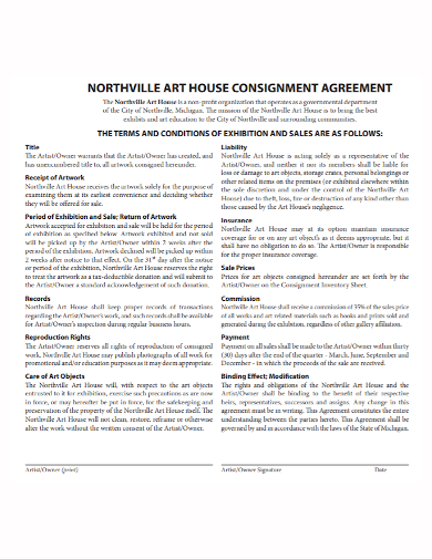 art house consignment agreement