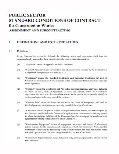 assignment of construction work contract