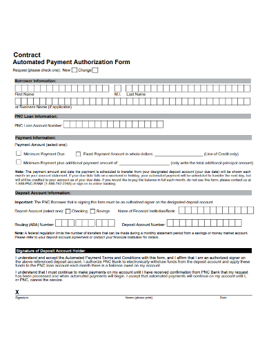 auto payment contract form