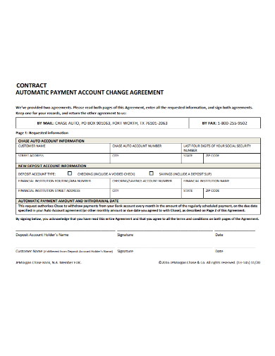 automatic account payment contract