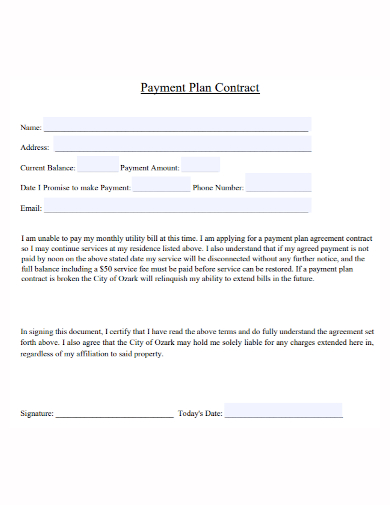 basic payment plan contract