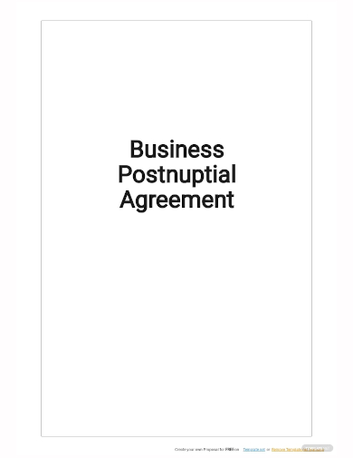 business postnuptial agreement template