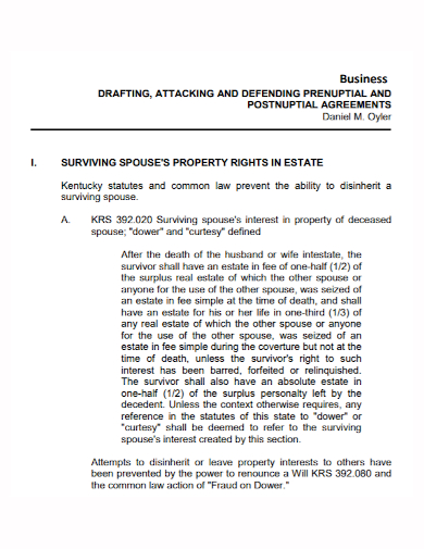 business property postnuptial agreement