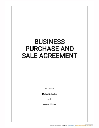 business purchase and sale agreement template