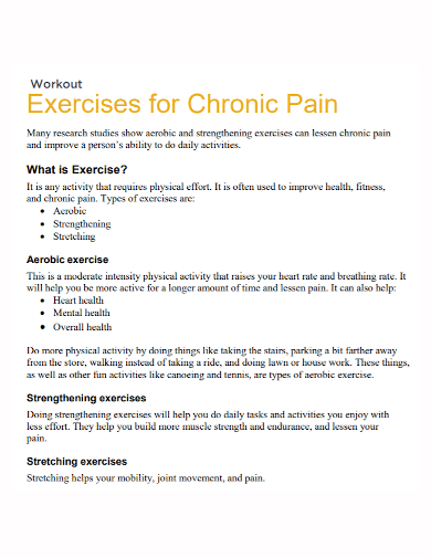 chronic pain exercise workout plan
