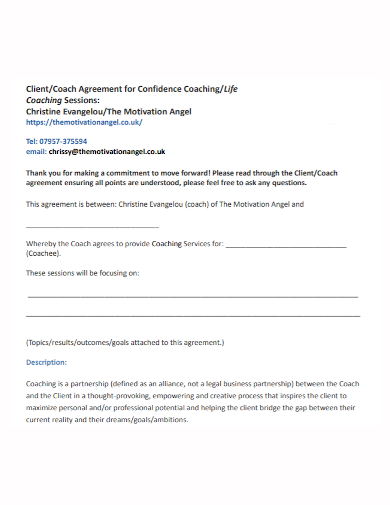 client coaching session agreement