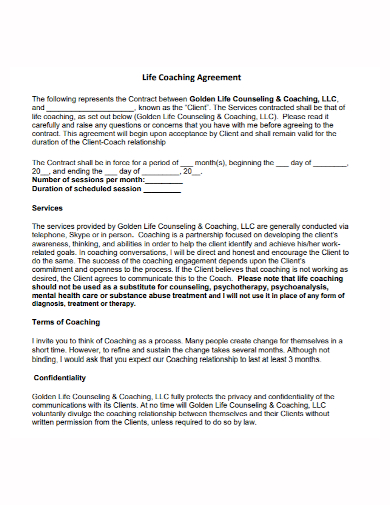 client counseling coaching agreement