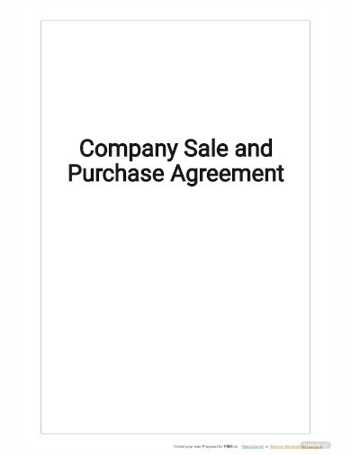 company sale and purchase agreement template