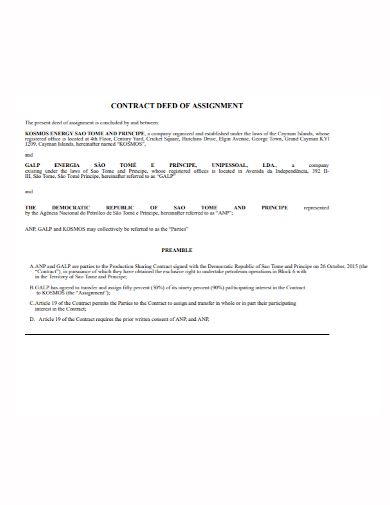 contract deed of assignment