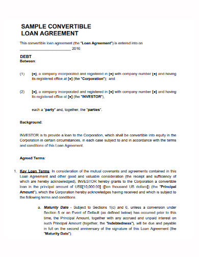 convertible debt agreement