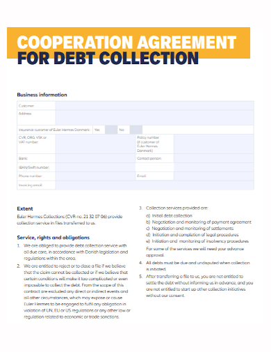 cooperation debt collection agreement