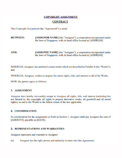 copyright assignment contract