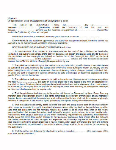 copyright deed of assignment contract