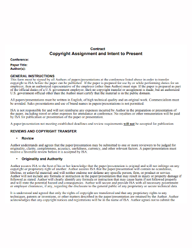 copyright intent assignment contract